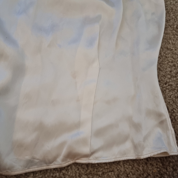 Women's vintage pearl white satin top size 36 - Picture 10 of 14